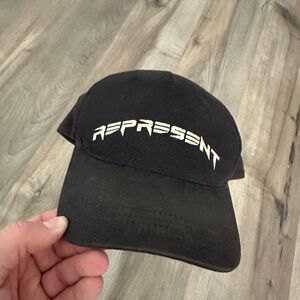 Represent Clothing Black Hat Curved Brim